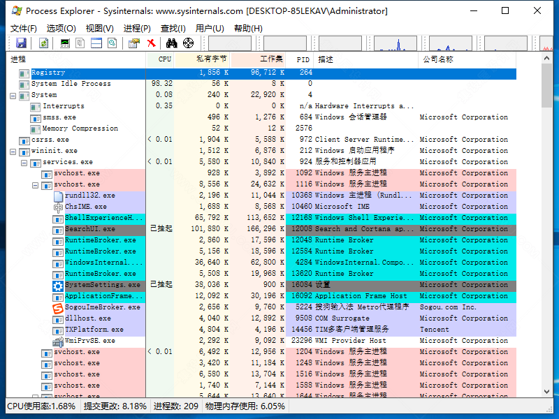 Process Explorer v16.21 汉化版