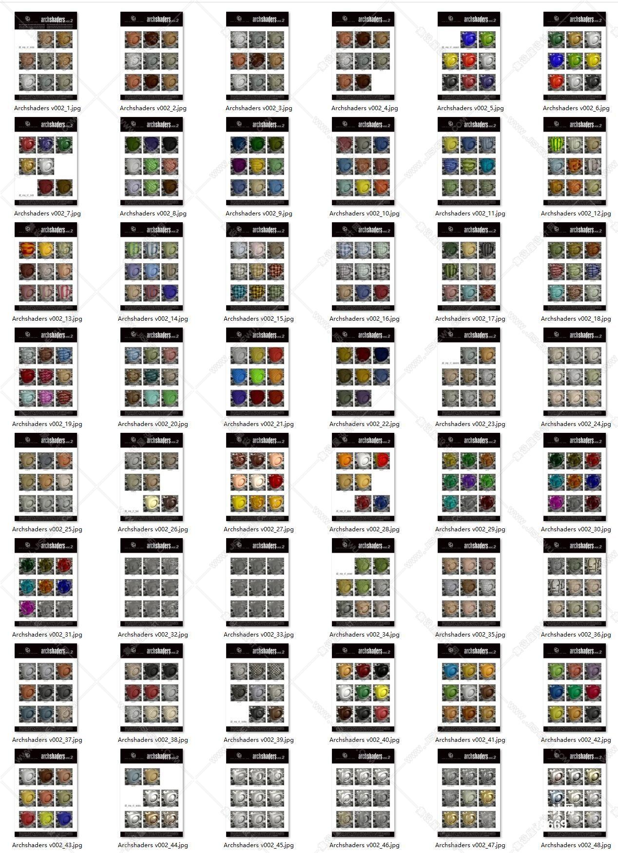 Evermotion模型 Shaders 材质库【904MB】Archshaders v001 and Archshaders v002