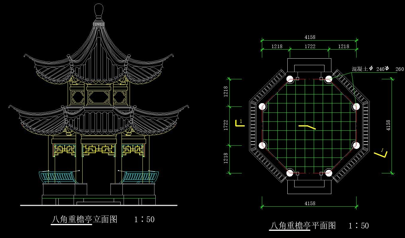 室外园林古建模块|数百种CAD平面树图例|园林节点样图-12