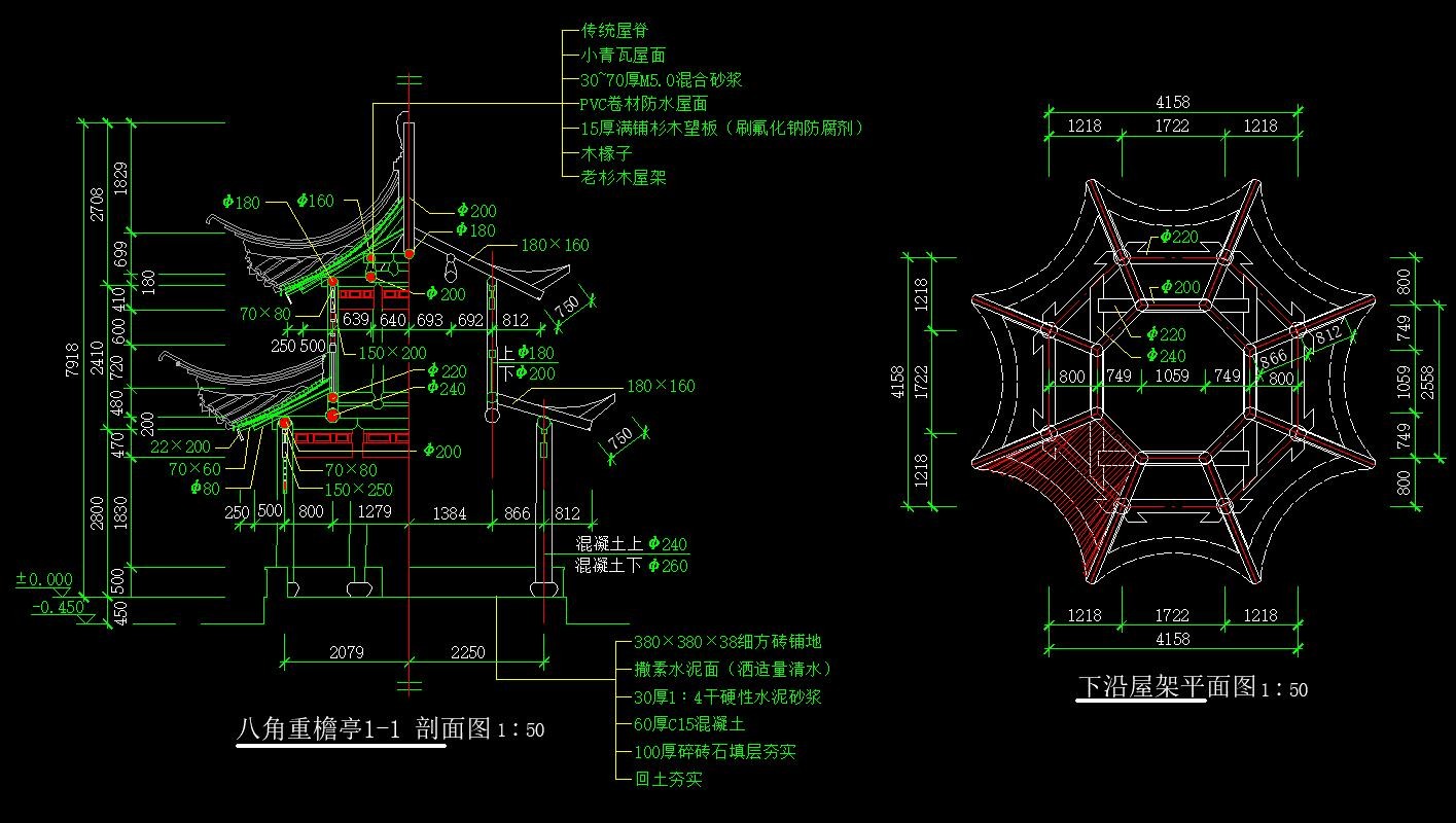 室外园林古建模块|数百种CAD平面树图例|园林节点样图-11