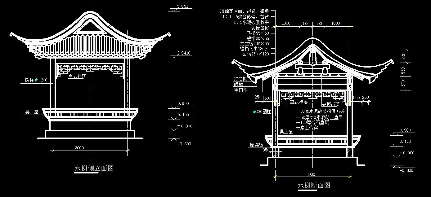 室外园林古建模块|数百种CAD平面树图例|园林节点样图-19